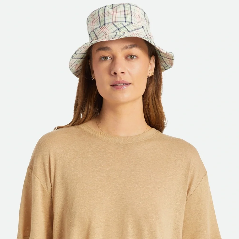 PETRA PACKABLE BUCKET HAT-Dove Plaid
